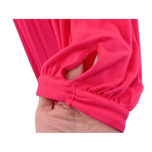 Cupio Womens Pink Draped Off Shoulder Knit Dress XL Viscose Stretch 3/4 Sleeve - Picture 6 of 8